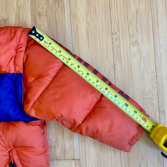 Nautica Puffer Down Jacket Vest Winter Coat Hooded kids size 3 Orange Navy - Picture 14 of 14